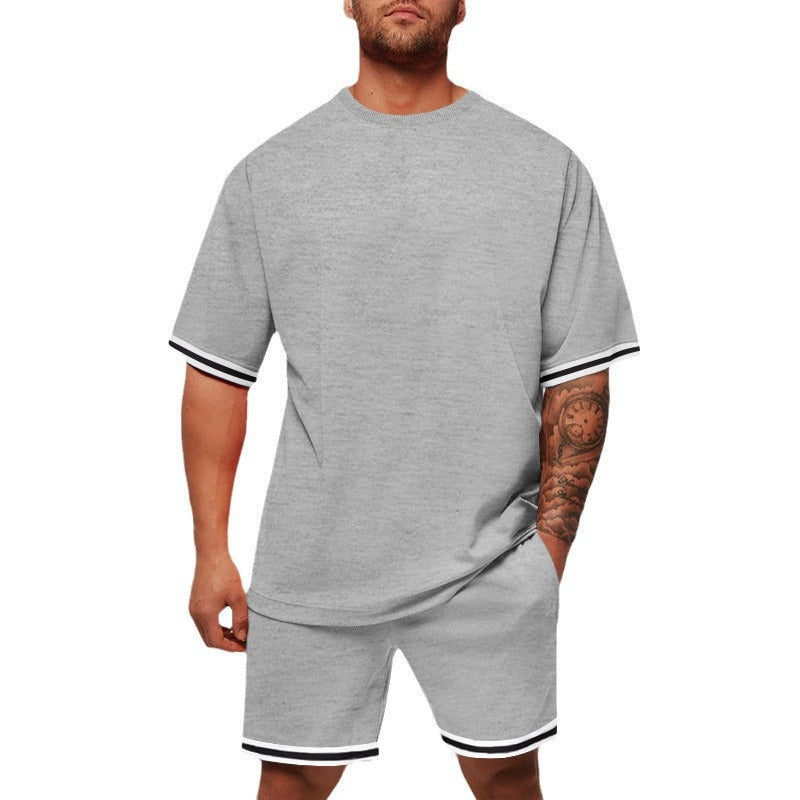 Herren Sportliches Kurzarm-Set mit Kontrastdetails EB