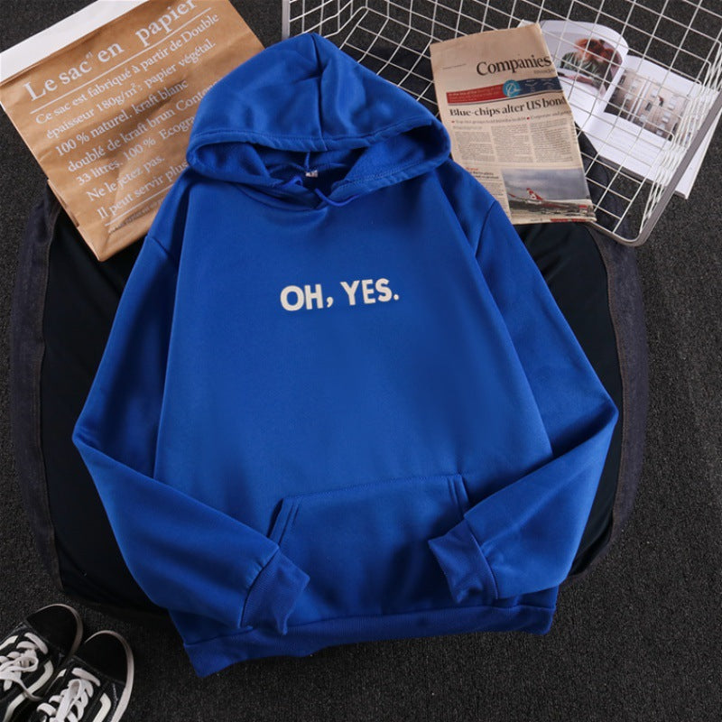 Damen nan Kapuzenpullover mit weichem Innenfutter, Kängurutasche und dezentem Frontprint EB