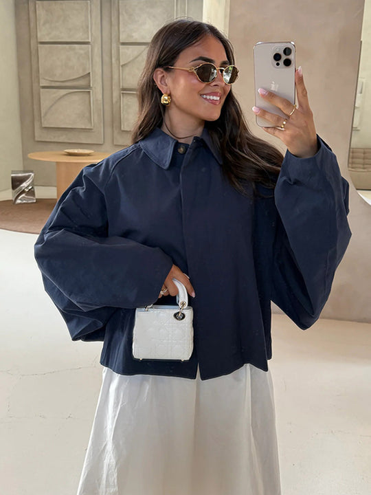 Damen Oversized Bluse mit dekorativen Puffärmeln EB