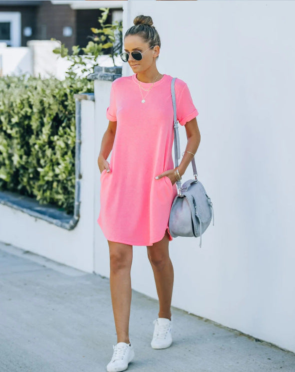 Damen Casual Kleid mit praktischen Taschen EB