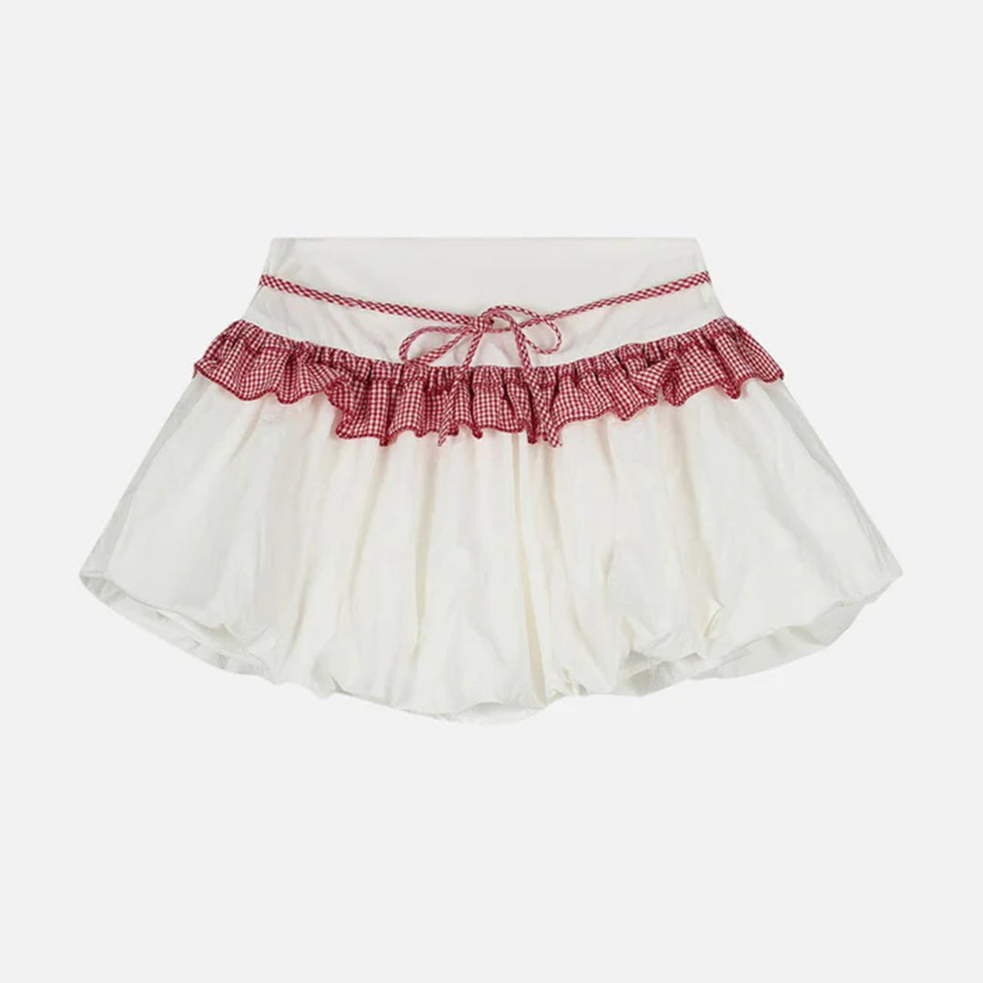 Damen Rüschenrock mit hoher Taille und verspielten Details EB