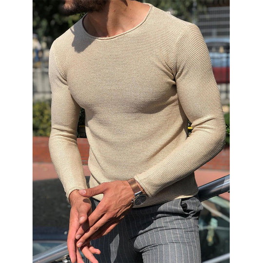 Herren Langarm T-Shirt mit strukturiertem Gewebe EB