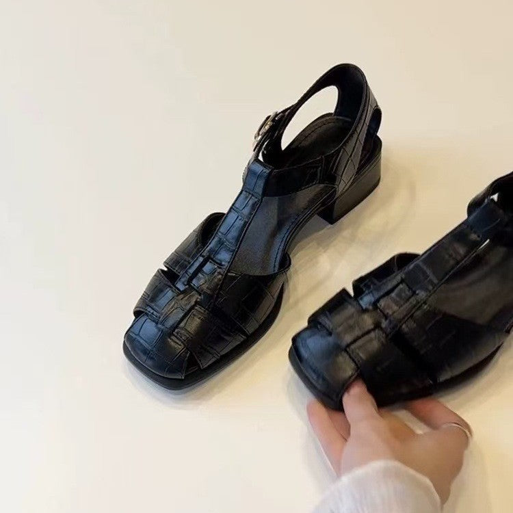 Damen elegante Sandalen mit Blockabsatz EB