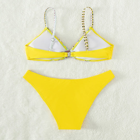 Damen Bikini mit verstellbaren Trägern und raffiniertem Floral-Design EB