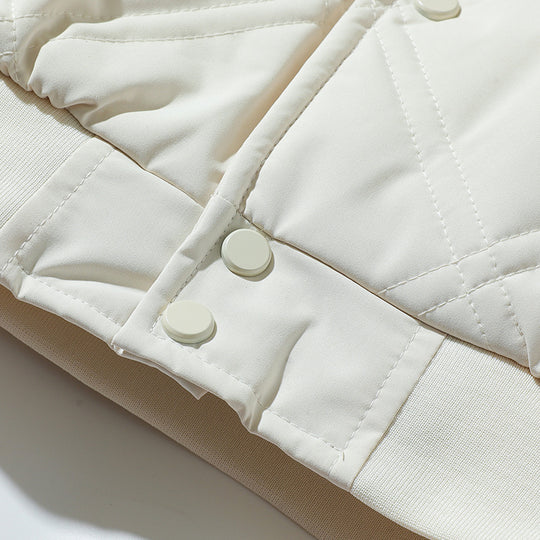 Herren gesteppte College-Blousonjacke mit Rautensteppung, Druckknopfverschluss und gerippten Bündchen EB