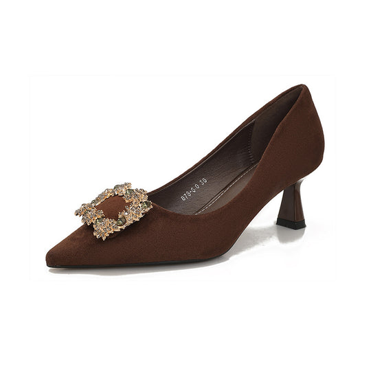 Damen elegante Pumps mit glamourösem Schmuckdetail EB