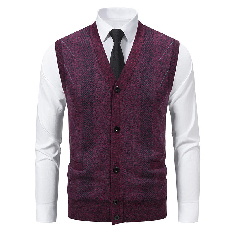 Herren elegante Weste mit strukturiertem Design und praktischen Taschen EB