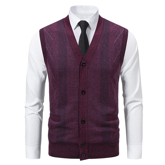 Herren elegante Weste mit strukturiertem Design und praktischen Taschen EB