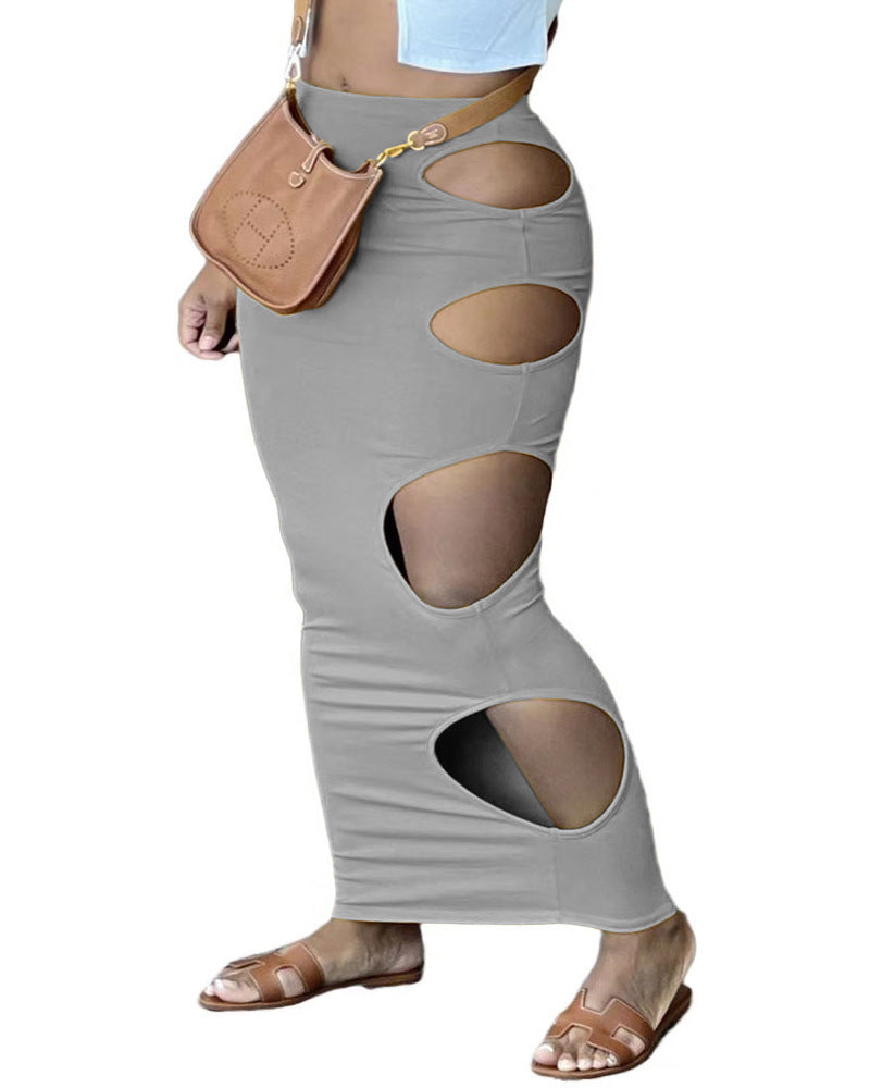 Damen Maxirock mit innovativem Cut-Out-Design und figurbetontem Schnitt EB