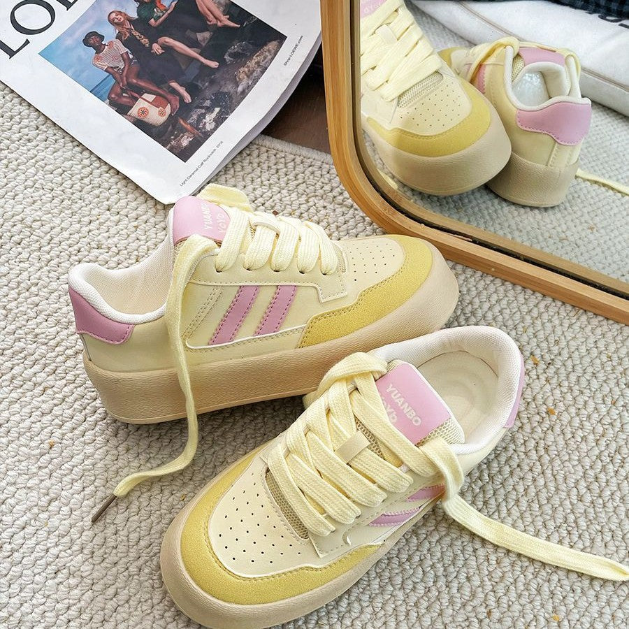 Damen Sportliche Sneakers mit dickem Profil und atmungsaktiver Obermaterialkombination EB