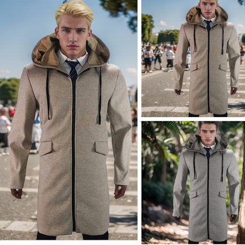 Herren Modische Parka-Jacke mit abnehmbarer Kapuze und praktischen Taschen EB