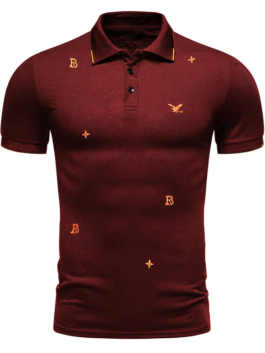 Herren Polohemd mit modischem Stickdesign und hochwertigem Stoff EB