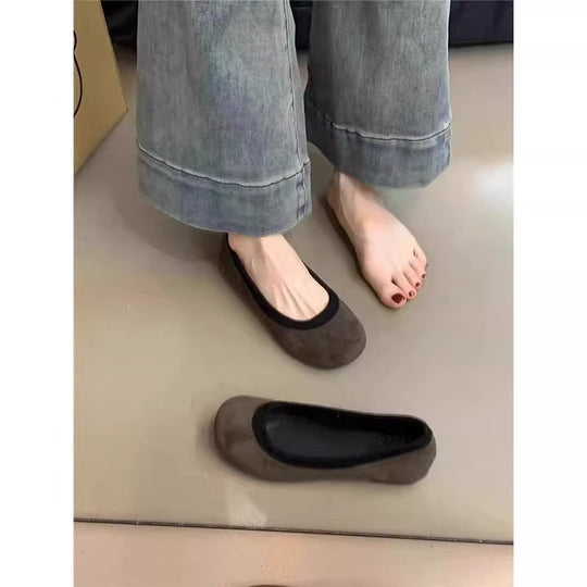 Damen Ballerinas mit modischem Leopardenmuster und bequemer Sohle EB