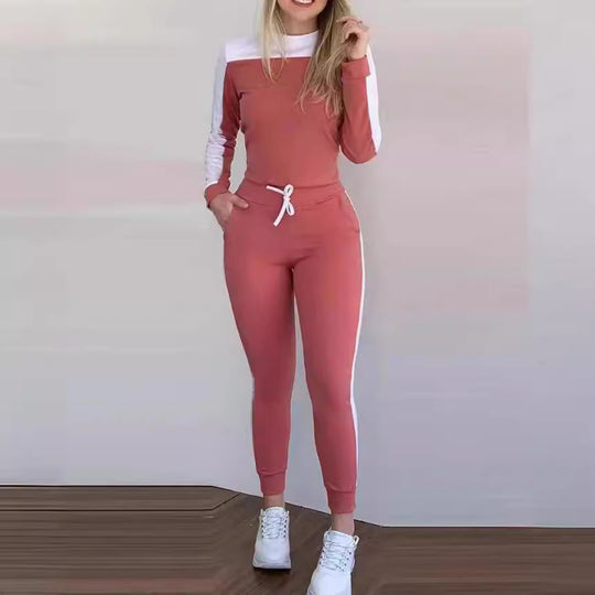Damen Sportlicher Jumpsuit mit abnehmbaren Trägern und seitlichen Kontraststreifen EB