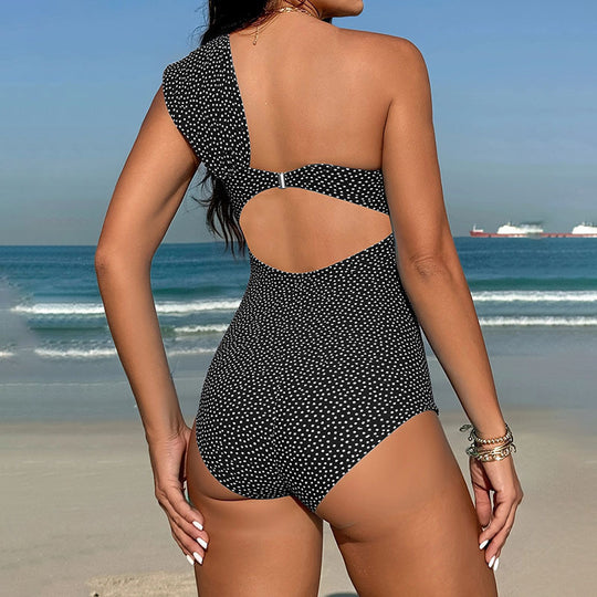Damen Einteiler Badeanzug mit asymmetrischem Design und modischer Raffung EB