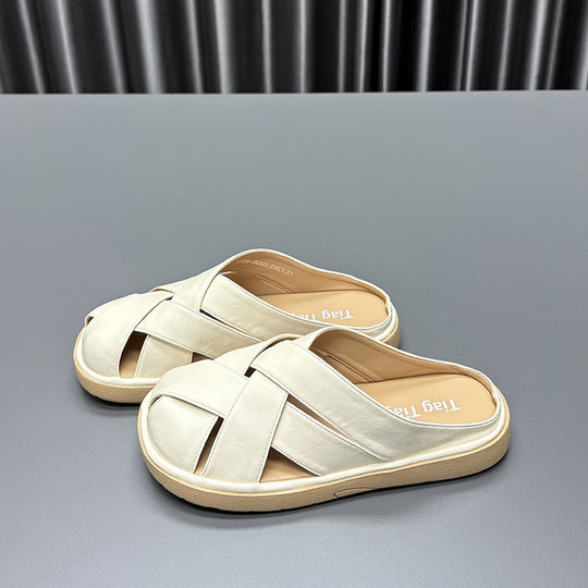 Damen bequeme Slipper mit elegantem Kreuzdesign und rutschfester Sohle EB