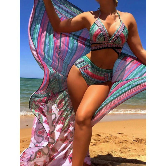 Damen Hochwertiger Bikini-Set mit einzigartigem Muster EB