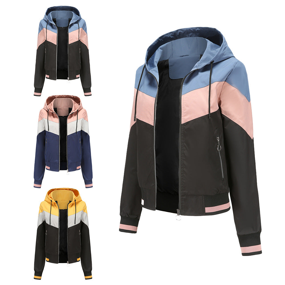 Damen sportliche Windbreaker-Jacke mit praktischen Reißverschlusstaschen EB