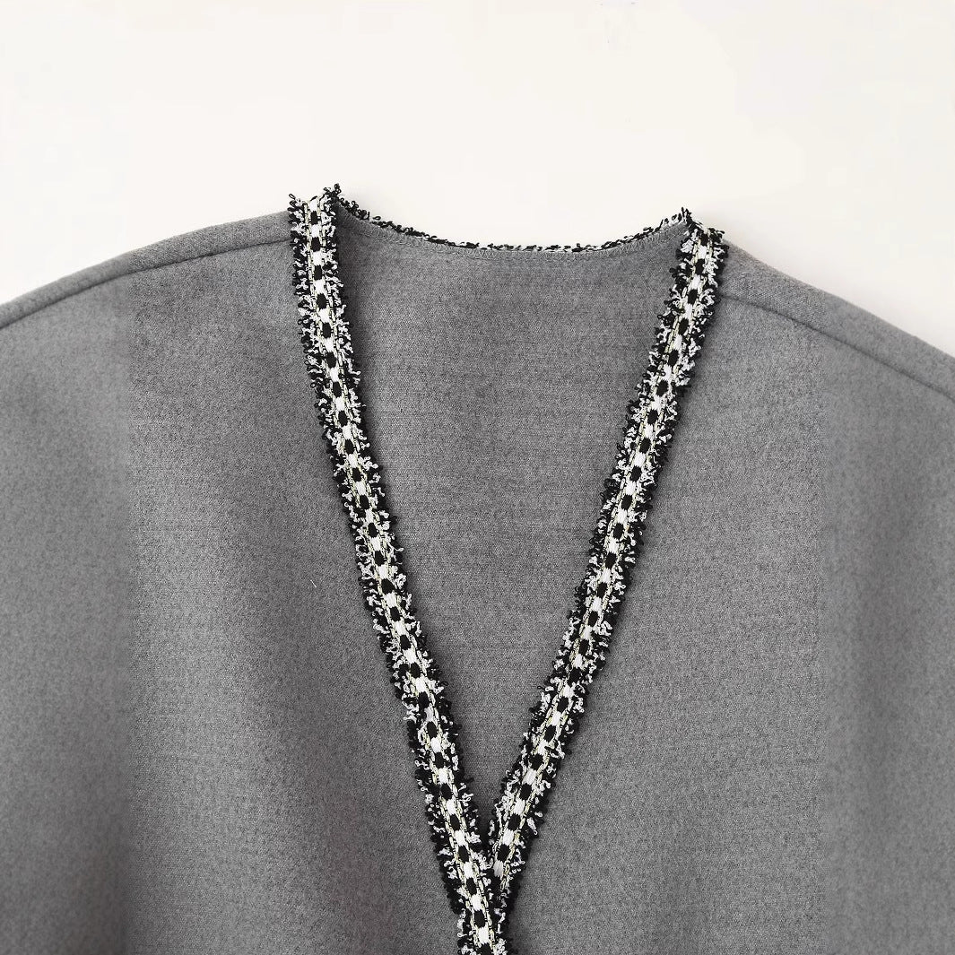 Damen lässiger Cardigan mit praktischen Taschen und eleganter Schnürung EB