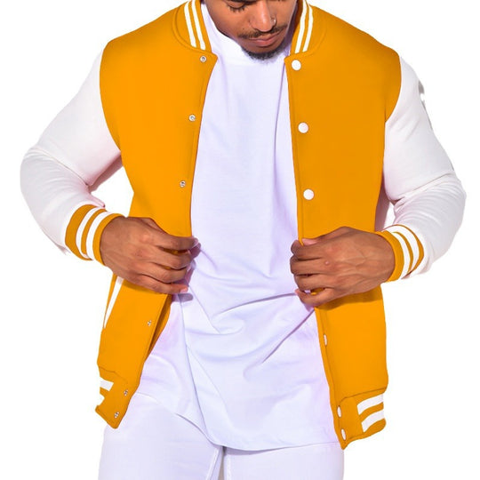 Herren Collegejacke mit kontrastierenden Ärmeln und Druckknopfverschlüssen EB