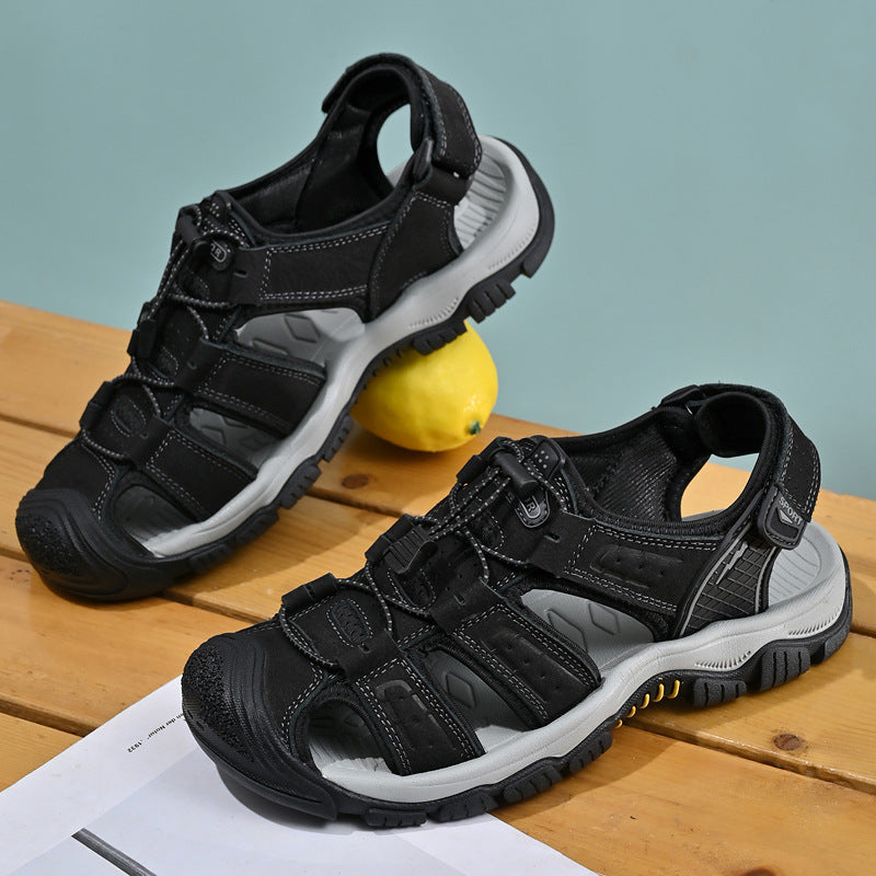 Damen Sportliche Outdoor-Sandalen mit elastischem Schnellschnürsystem und rutschfester Sohle EB