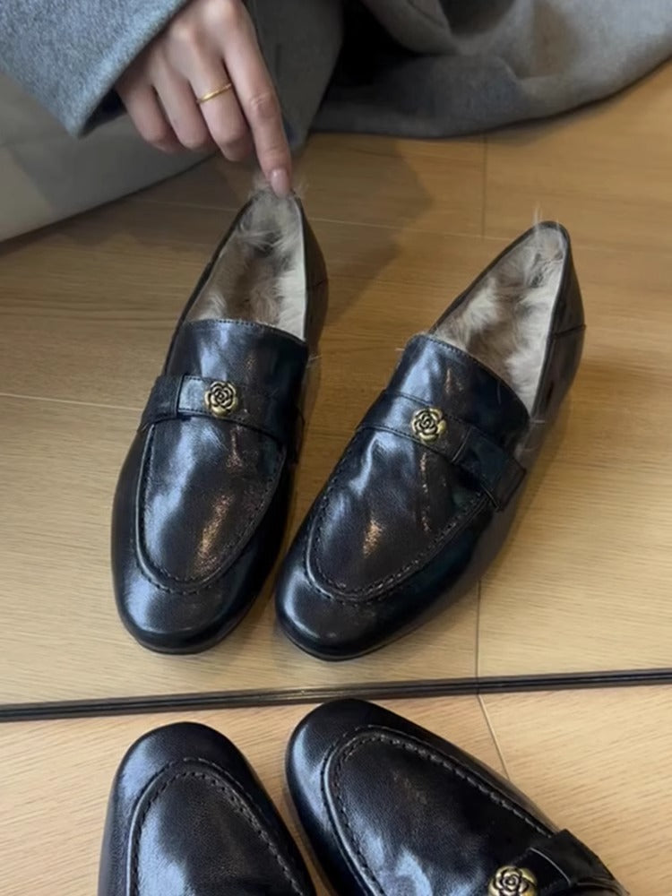Damen Mokassins mit luxuriösem Innenfutter und eleganter Schmuckschließe EB