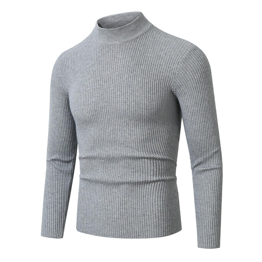 Herren Rollkragenpullover aus feinem Rippstrickmaterial EB