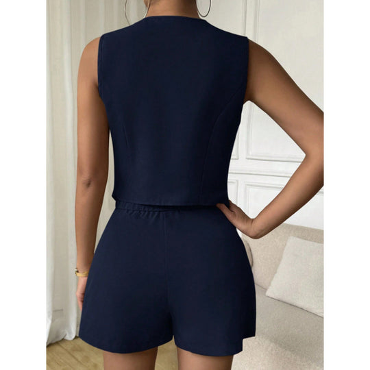 Damen Elegantes Jumpsuit mit klassischem Schnitt und modischen Knöpfen EB