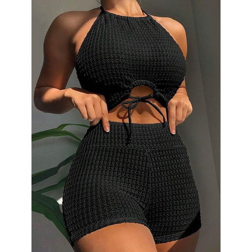Damen Bikini-Set mit raffinierten Schnittdetails und elastischen Trägern EB