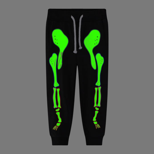 Herren Freizeit-Jogginghose mit leuchtendem Skelett-Design EB