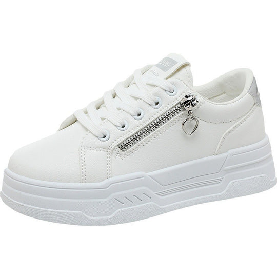 Damen trendige Sneakers mit modischem Reißverschluss und komfortabler Sohle EB