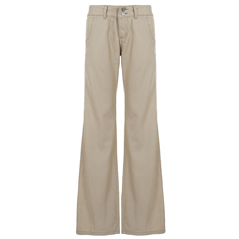 Damen nan Highwaist Schlaghose mit weitem Bein, hohem Bund und Gürtelschlaufen EB