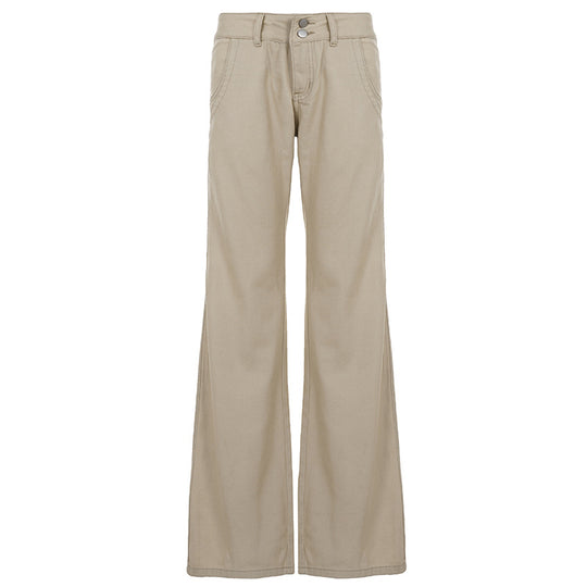 Damen nan Highwaist Schlaghose mit weitem Bein, hohem Bund und Gürtelschlaufen EB