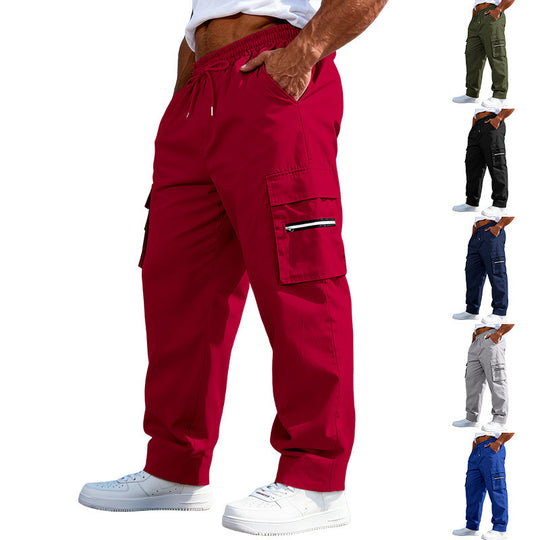 Herren Cargo-Freizeithose mit elastischem Bund, Tunnelzug & Zip-Taschen EB