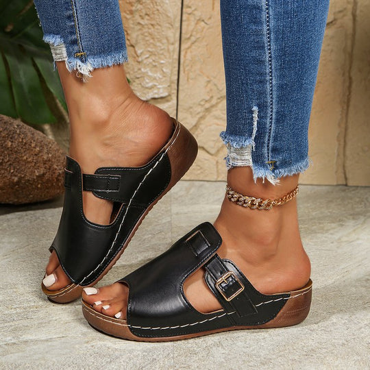 Damen Clogs mit modischem Riemen und ergonomischem Fußbett EB