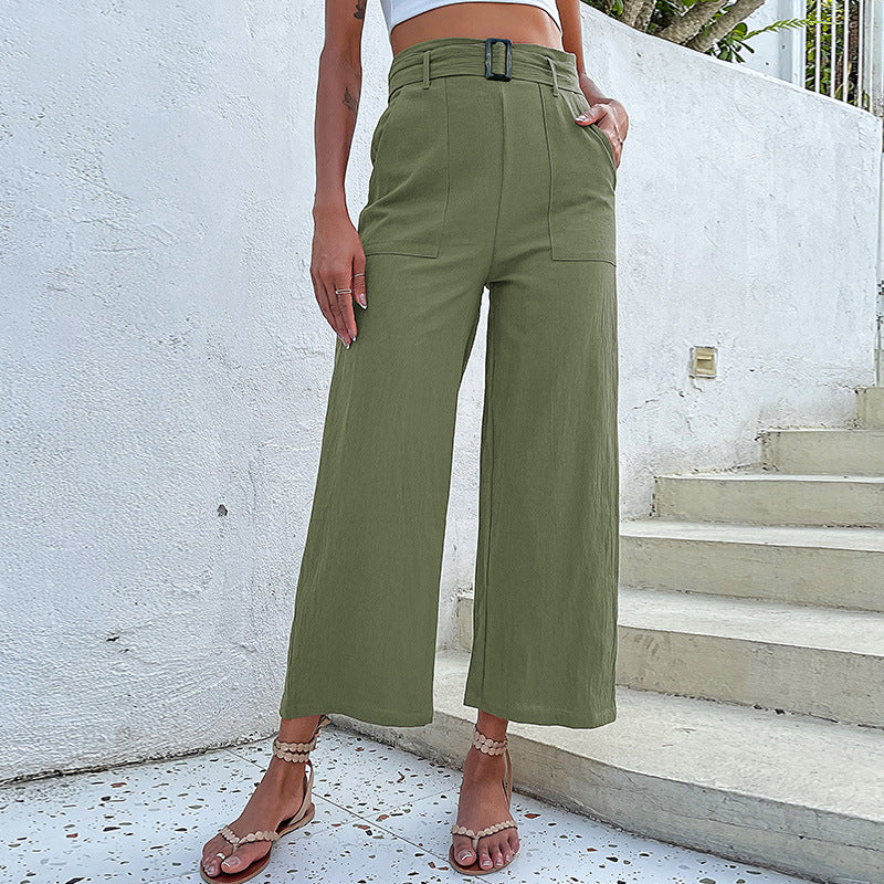 Damen Culotte-Hose mit hohem Bund und Gürtel EB