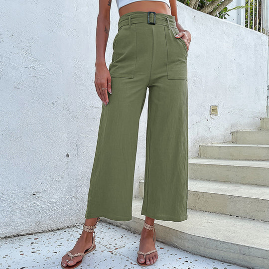 Damen Culotte-Hose mit hohem Bund und Gürtel EB