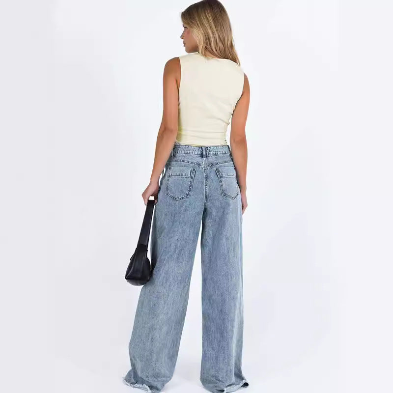 Damen Denim-Weste mit innovativem Schnürverschluss und dekorativen Details EB