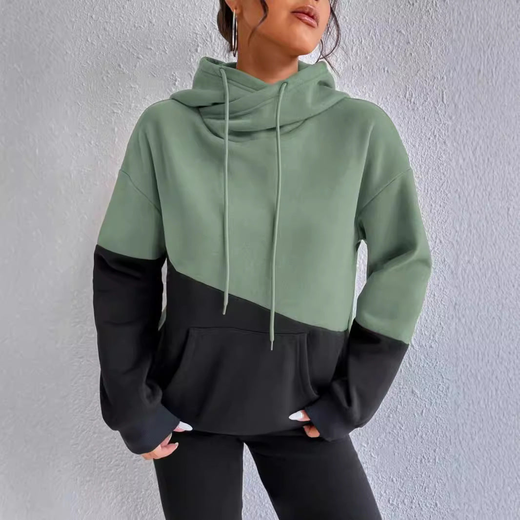 Damen Hoodie mit hochgeschlossenem Kragen EB