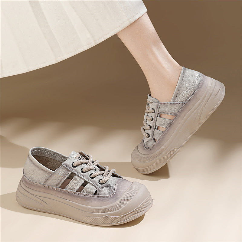 Damen modische Plateausneaker mit atmungsaktivem Obermaterial EB