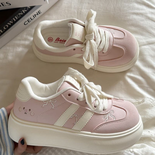 Damen Sportliche Sneakers mit dicker Sohle und trendigem Design EB