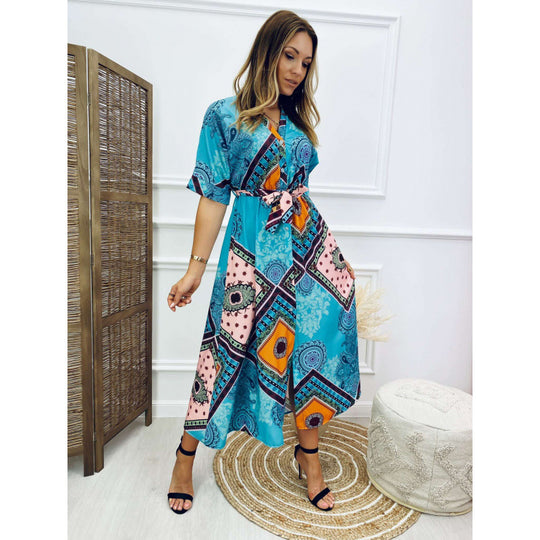 Damen Bohemian Wickelkleid EB