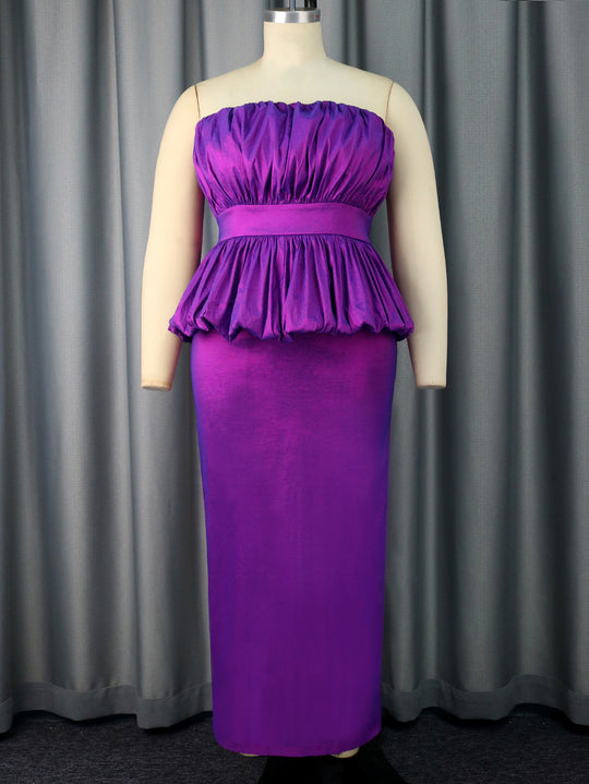 Damen Elegantes Cocktailkleid mit voluminösem Oberteil und figurbetontem Rock EB