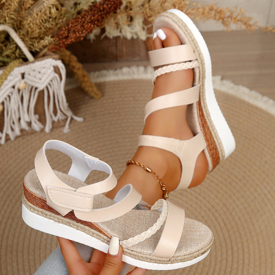 Damen Sportliche Sandalen mit geflochtenem Riemendesign und luftiger Sohle EB