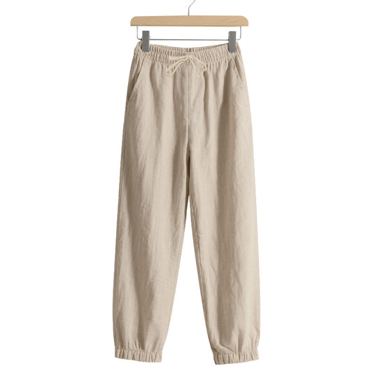 Damen lockere Freizeit-Hose mit elastischem Bund und verstellbarem Kordelzug EB