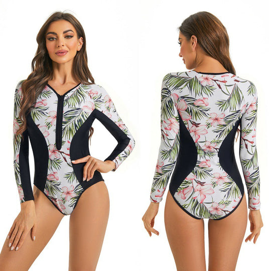Damen Surfanzug mit floralem Muster und sportlichem Schnitt EB