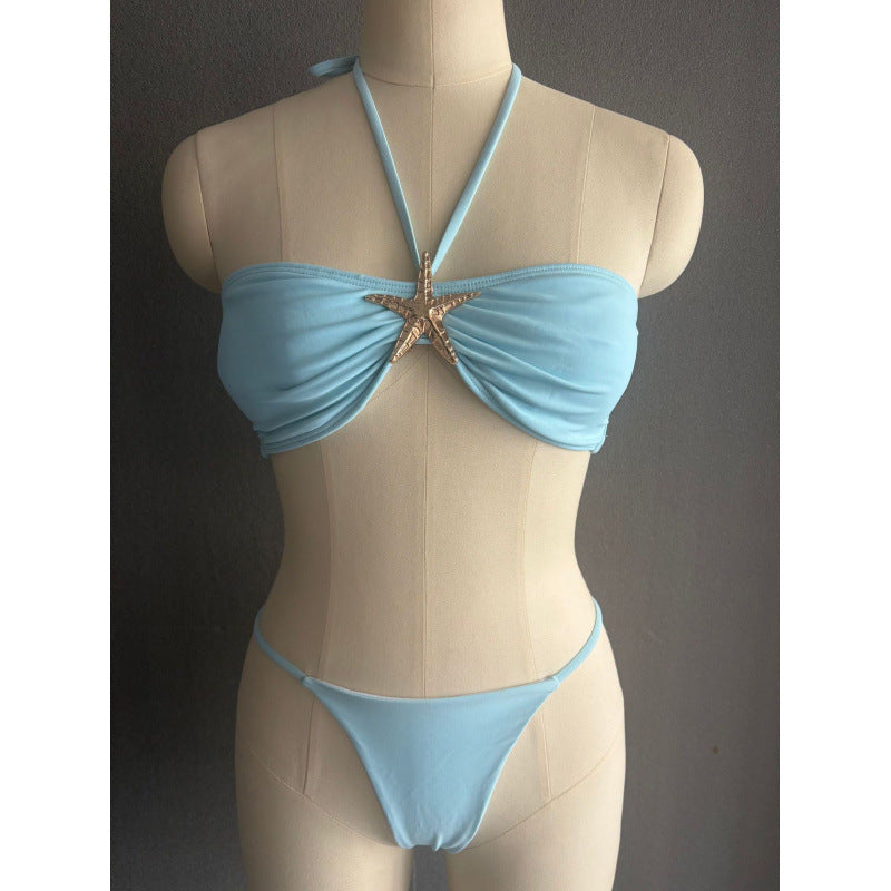 Damen Bandeau Bikini mit geschmackvollem Muschel-Detail EB