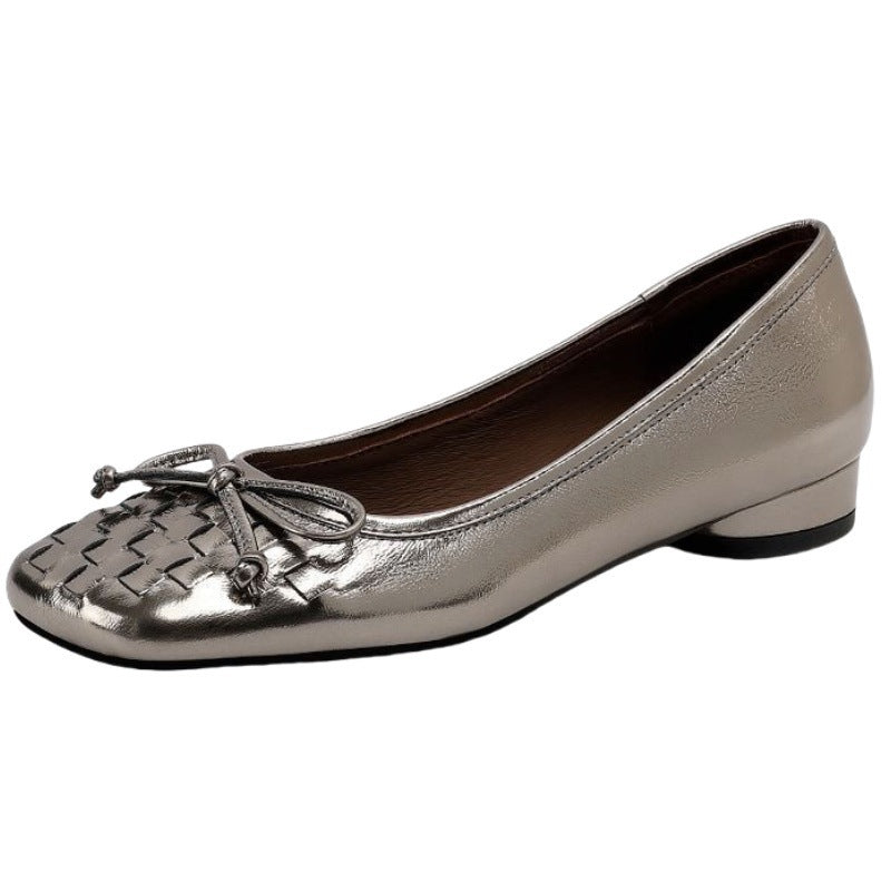 Damen Elegante Ballerinas mit geflochtener Vorderseite und bequemer Sohle EB