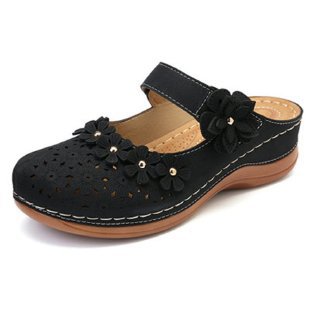 Damen Komfortable Clogs mit floralem Dekor EB