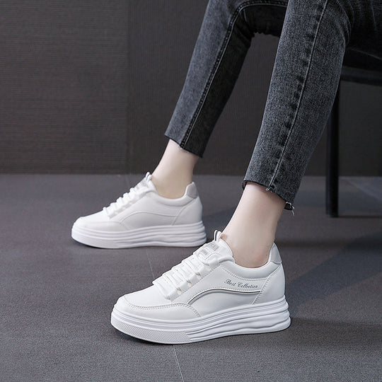 Damen modische Plattform Sneakers mit dämpfendem Sohlenprofil und atmungsaktiver Obermaterialstruktur EB